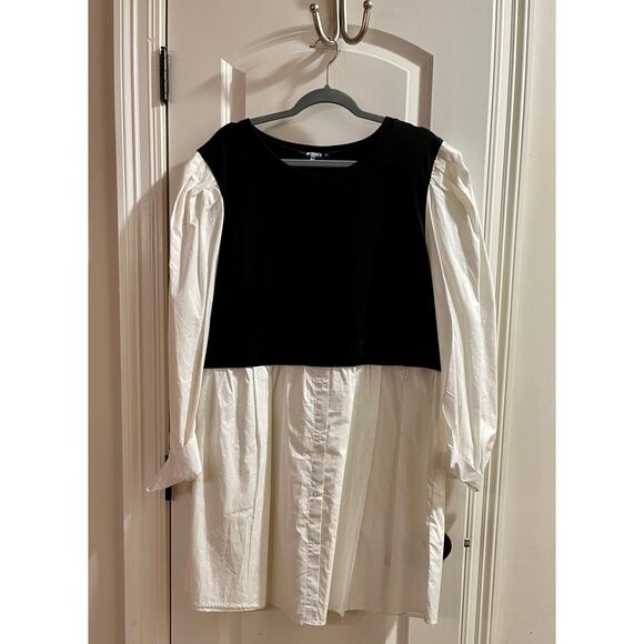 Black and White Twofer Sweater Mini Dress - NWT - 20W - Picture 3 of 8